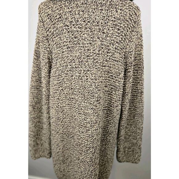 Dana Buchman Brown Chunky Knit Faux Fur Detach Collar Cardigan Gold XL NWT Lagen - Picture 5 of 10